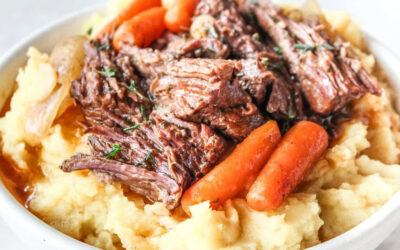 Slow Cooker Pot Roast Dinner With Garlic Mashed Potatoes