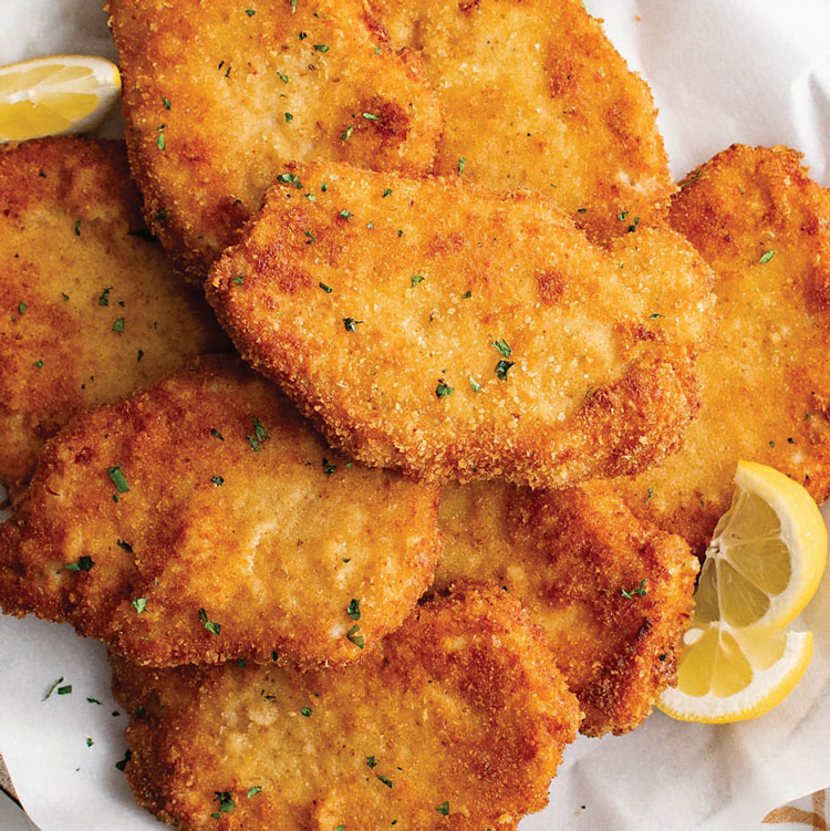 breaded pork schnitzel